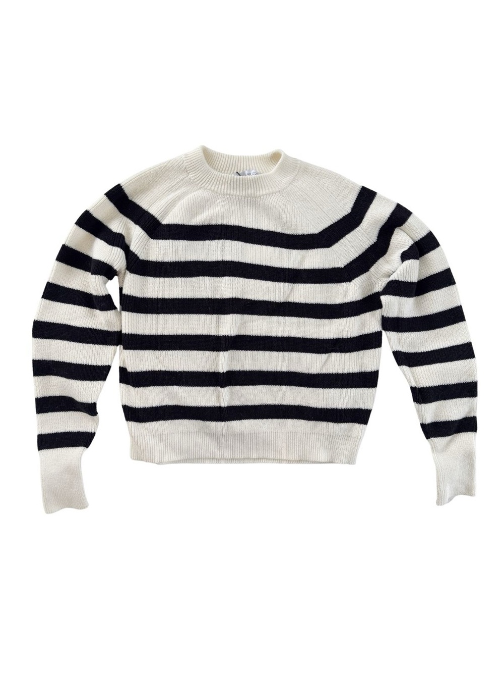 Zara Striped Crewneck Sweater in Cream and Black NWT